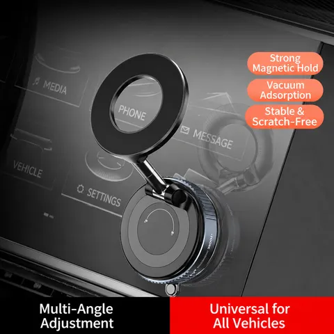 Supporto per Telefono da Auto Magnetico a Vuoto 360 Girevole Cruscotto Supporto Universale per Navigazione Auto