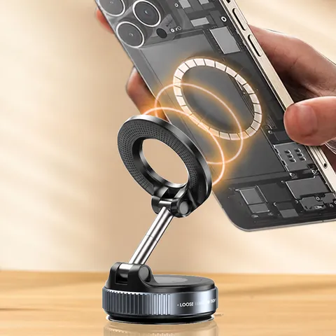 Supporto per Telefono da Auto Magnetico a Vuoto 360 Girevole Cruscotto Supporto Universale per Navigazione Auto
