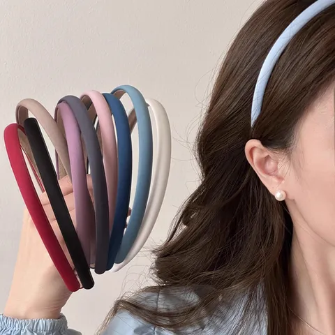 Koreanisches Minimalistisches Dünnes Stirnband Für Damen Vielseitiges Gesichtswaschen Haarreif Mode Stoff Umwickelt Gepolstertes Schwamm Haarband Zubehör