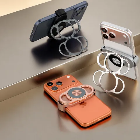 Faltbarer Handyhalter Doppelring Metall Desktop Ständer Drehung Universeller Telefonhalter Für Live-Streaming Video Ansehen