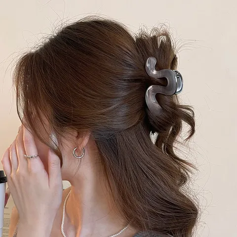 Premium Essigsäure Haarkralle Unregelmäßige Welle Geometrie Haarklammer Französisch Acetat Haarkrebs Für Damen Pferdeschwanz Dutt Kopfschmuck