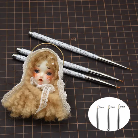 Set Pinselion Leptomeroys Zografikis gia Miniature Model Painting Doll Face Up Line Drawing Art Craft Professional Brushes