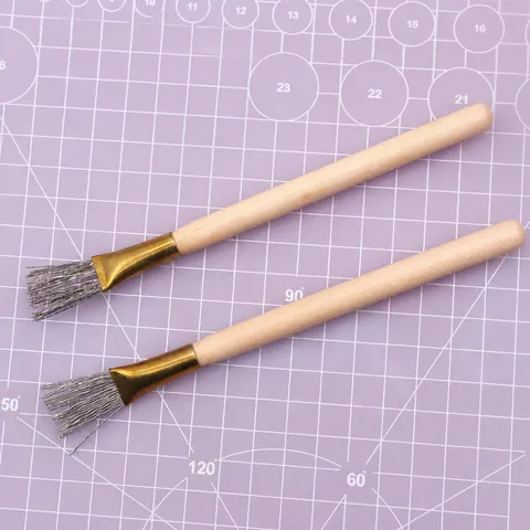 Juego de Cepillo de Alambre de Siete Agujas con Mango de Madera Herramienta de Textura de Arcilla para Manualidades Cerámica
