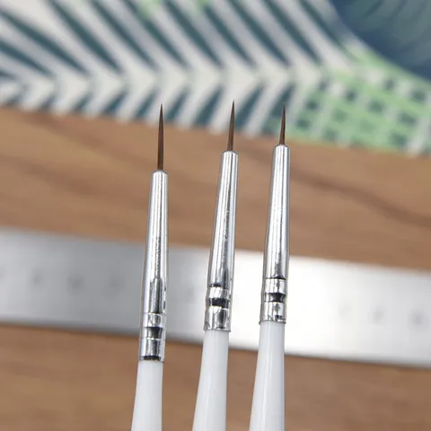 White Handle Detail Paint Brushes Set Fine Tip Mini Brushes For Clay Doll Eye Painting Miniature Model Art Craft