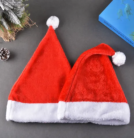 Weihnachtsmütze Weihnachtsmann Klassisch Rot Weiß Plüschmützen Für Erwachsene Kinder Feiertags Festival Party Kopfschmuck Dekoration Requisiten