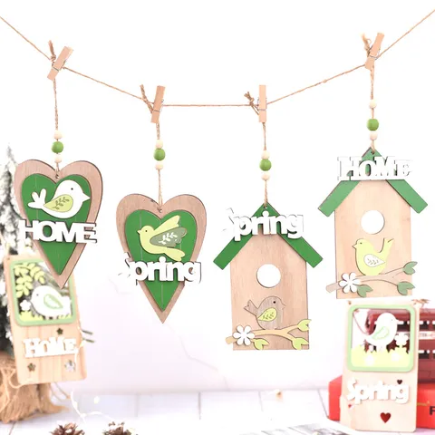 Ostern Holzschild Dekoration Frühling Zuhause Buchstaben Vogel Floral Hängeplakette Rustikales Bauernhaus Ornament Für Frühlingsfest Party Deko