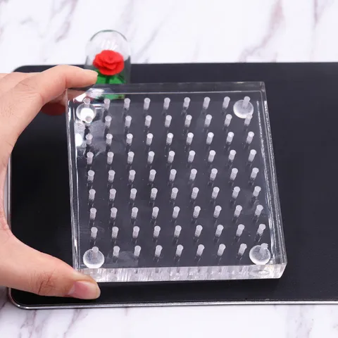 Acrylic Clay Figurine Drying Rack Transparent Perforated Base Board Model Display Stand with Anti-Slip Pad