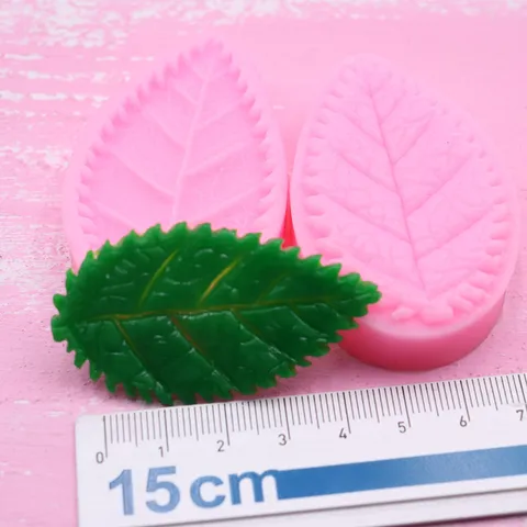 Rose Leaf Vein Silicone Mold Fondant Cake Decorating Tool Soft Pottery Clay Craft DIY Flexible Baking Mold