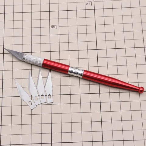 Metal Craft Carving Knife With Replacement Blades Aluminium Alloy Handle For Clay Pottery Art DIY Crafting