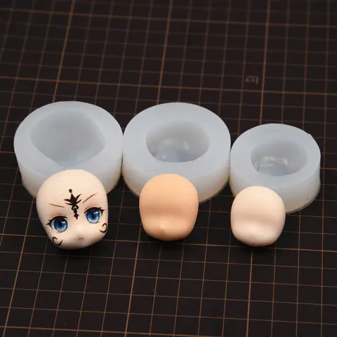 Silikon Gesichtsform Für Lufttrocknenden Ton Weiche Keramik Q Version Puppe Gesichtsmerkmale Modellierung DIY Handwerk Form Werkzeug