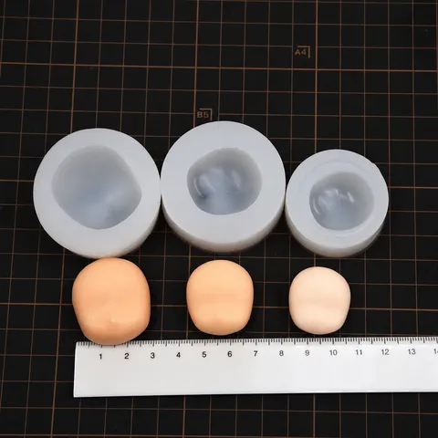 Silikon Gesichtsform Für Lufttrocknenden Ton Weiche Keramik Q Version Puppe Gesichtsmerkmale Modellierung DIY Handwerk Form Werkzeug