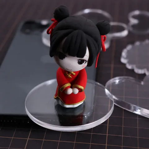 Transparante Acryl Display Basis Gatloze Gevormde Basis Voor Klei Figuur Miniatuur Model Actiefiguur Ambacht Ondersteuning