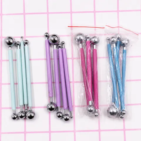 Stainless Steel Ball Stylus Polymer Clay Sculpting Tools Fondant Modeling Dotting Tools Craft Embossing Art Supplies