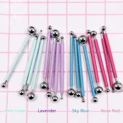 Stainless Steel Ball Stylus Polymer Clay Sculpting Tools Fondant Modeling Dotting Tools Craft Embossing Art Supplies