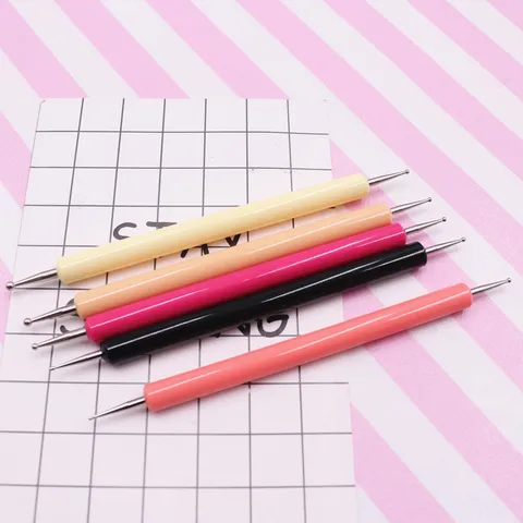 Dotting Tools Colored Handle Indent Pens Ball Rods Soft Pottery Clay Sculpting Detail Trimming Tool Set
