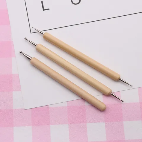 Wooden Clay Sculpting Tools Ball Stylus Dotting Tools Pottery Craft Modeling Tools For DIY Art Craft Project