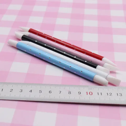 Silicone Sculpting Tools Clay Carving Pens Rhinestone Metal Handle Craft Modeling Utensils For Pottery And Nail Art