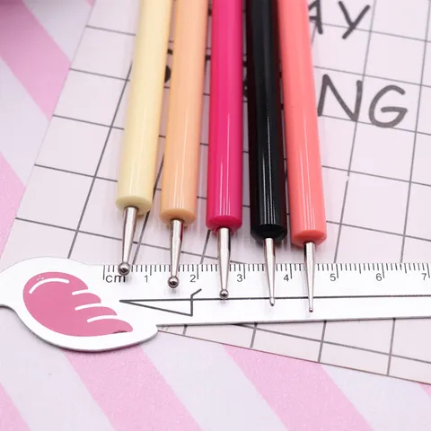 Dotting Tools Colored Handle Indent Pens Ball Rods Soft Pottery Clay Sculpting Detail Trimming Tool Set