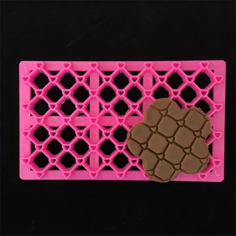 Molde de Plástico Rosa para Galletas Sello Estampado Fondant Herramienta de Repostería Cuadros Corazón Lazo Flor