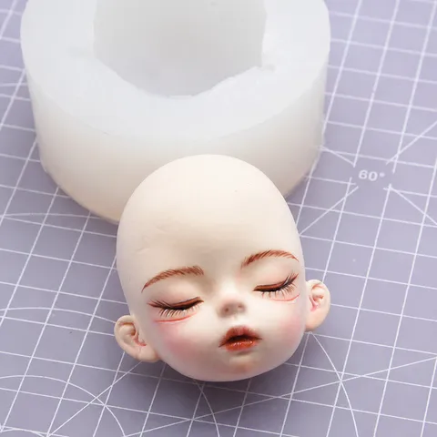 Silicone BJD Doll Face Mold DIY Anime Cartoon Clay Fondant UV Resin Mold Craft Handmaking Tool Accessories