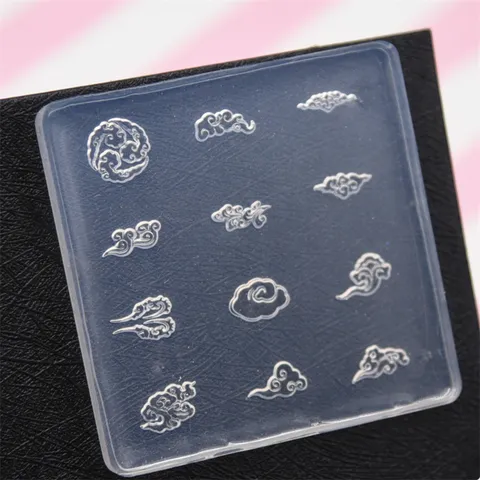 Mini Silicone Cloud Mold Ancient Style Auspicious Cloud Relief Clay Mold DIY Craft Hair Accessories Mold Tool