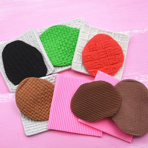 Silikonform Stricktextur Pullover Muster Fondant Kuchen Dekorationswerkzeug Polymer Ton DIY Handwerk Form