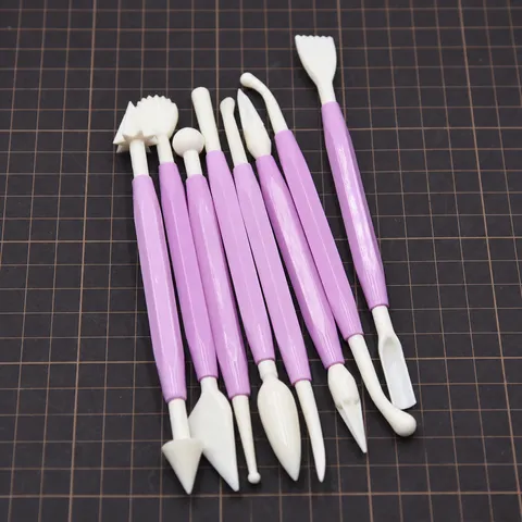Juego de 8 Herramientas de Escultura de Arcilla de Plástico Resina Bolígrafos de Carving Herramientas de Modelado Manualidades DIY para Niños