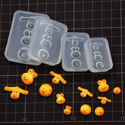 DIY Miniature Dog Frog Biscuit Food Play Silicone Mold Cute Animal Design Ultra Light Clay Mold Craft Decor Tool