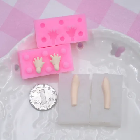 Miniature Hand Arm Silicone Mold Q Version Clay Fondant Mold DIY Craft Silicone Mold Mini Hand Palm Soft Pottery Mold