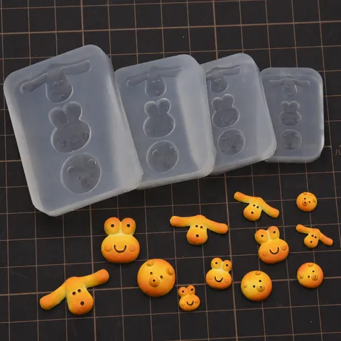 DIY Miniature Dog Frog Biscuit Food Play Silicone Mold Cute Animal Design Ultra Light Clay Mold Craft Decor Tool
