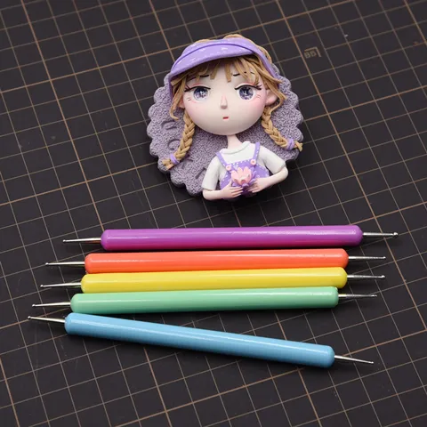 DIY Clay Sculpting Tools Set Double Ended Metal Ball Tip Dotting Pens Modeling Styling Tools For Nail Art Craft