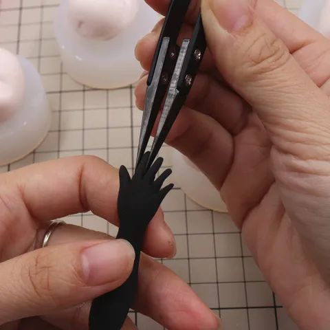 Zwarte Keramische Precisiepincet Roestvrijstalen Handgreep Fijn Punt Ambachtelijk Pincet Voor Ultralichte Klei Gereedschap