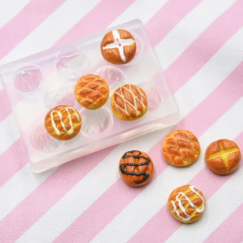 Miniature Polymer Clay Food Mold DIY Silicone Mold Pineapple Bun Bread Handcrafted Craft Toy Model Kit