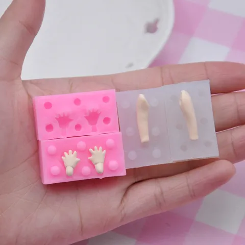 Miniature Hand Arm Silicone Mold Q Version Clay Fondant Mold DIY Craft Silicone Mold Mini Hand Palm Soft Pottery Mold