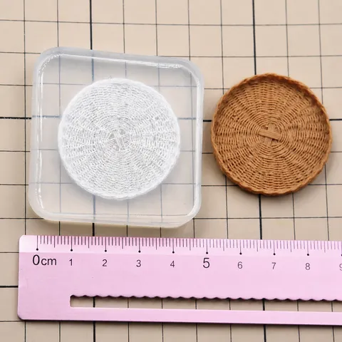 Miniatur Weidenplatte Silikonform DIY Puppenhaus Handwerk Harz Ton Töpferei Werkzeug Transparentes Lebensmittel Spiel Mold Handgemacht