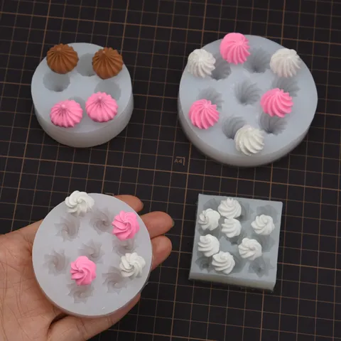 DIY Miniature Dessert Cake Silicone Mold Cute Ice Cream Cone Chocolate Fondant Mold For Resin Clay Craft Making Tool