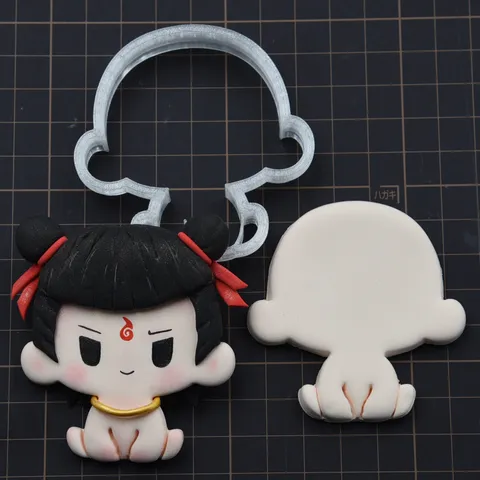 Cartoon Ne Zha Character Clay Mold DIY Fondant Cookie Cutter Stone Plastic Clay Press Mold Handcraft Tooling