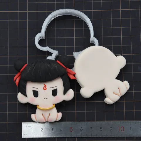 Cartoon Ne Zha Character Clay Mold DIY Fondant Cookie Cutter Stone Plastic Clay Press Mold Handcraft Tooling