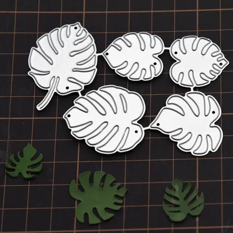 DIY Monstera Leaf Carbon Steel Cutting Die Metal Plant Leaf Embossing Stencil For Fondant Cake Craft