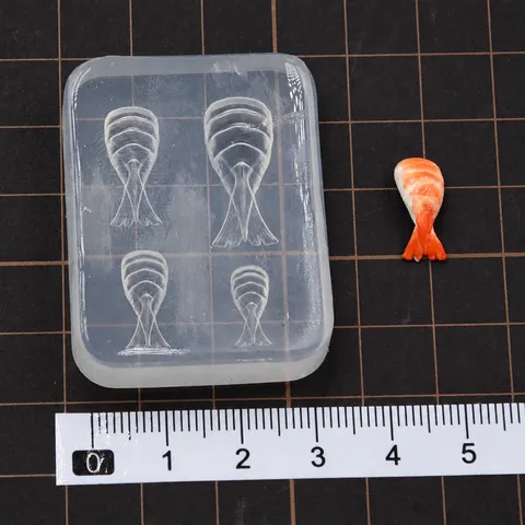 Miniatur DIY Puppenhaus Silikonform Mini Essen Weiche Keramik Japanischer Snack Lachs Sushi Reiskugel Form Werkzeug