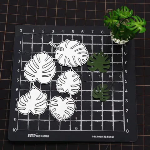 DIY Monstera Leaf Carbon Steel Cutting Die Metal Plant Leaf Embossing Stencil For Fondant Cake Craft