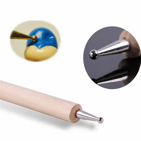 Holzgriff Edelstahl Ton Bildhauerei Prägestift Töpferei Punktierwerkzeug Für DIY Handwerk Kunst Modellierung