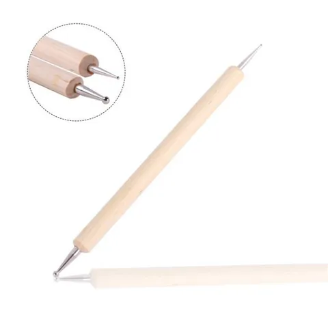 Wooden Handle Stainless Steel Clay Sculpting Indentation Pen Pottery Dotting Tool For DIY Craft Art Modeling