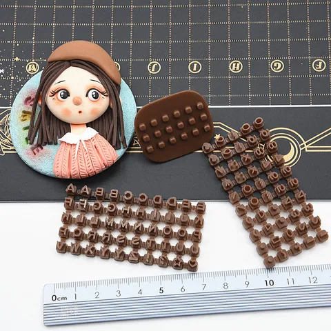 Mini DIY Clay Fondant Alphabet Number Embossing Mold Set Polymer Clay Printing Tool Handcraft Mold