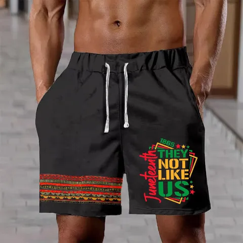Shorts da Spiaggia Casual con Stampa Digitale 3D da Uomo Vestibilità Larga Coulisse Estiva Sportiva con Tasche