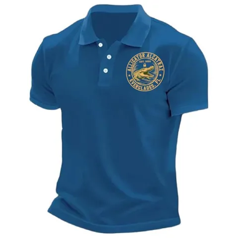 Andriko Casual Golf Polo Shirt Ektiposi 3D Konto Maniki Giakada Anapnevsymo Kalokairino Athlitiko Top Moda