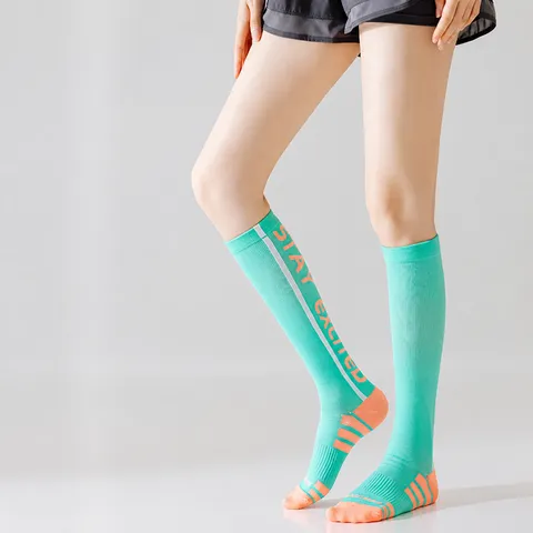 Unisex Sports Compression Socks Nylon Breathable High Elastic Calf Support Stockings For Running Fitness Cycling Workout