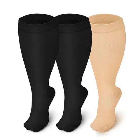 Plus Size Compression Socks For Women Men High Elastic Calf Support Stockings Athletic Running Sports Stockings