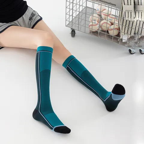 Women Professional Sports Compression Calf Socks Running Marathon Fitness Nylon Breathable Athletic Long Tube Socks