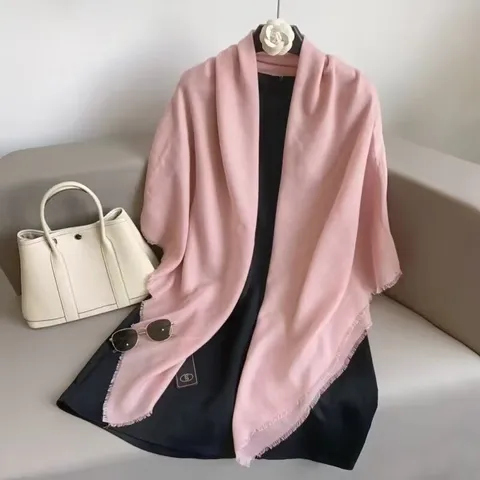 Women's Large Square Scarf Polyester Solid Color Lightweight Shawl Wrap For Daily Casual Travel Office Fashion Accessories
